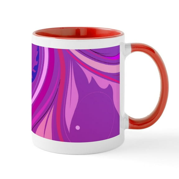 CafePress - Pink Awareness Ribbon Mug - 11 oz Ceramic Mug - Novelty Coffee Tea Cup