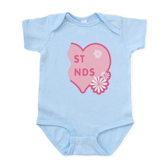CafePress - Pink Best Friends Heart Right Infant Bodysuit - Baby Light Bodysuit, Size Newborn - 24 Months