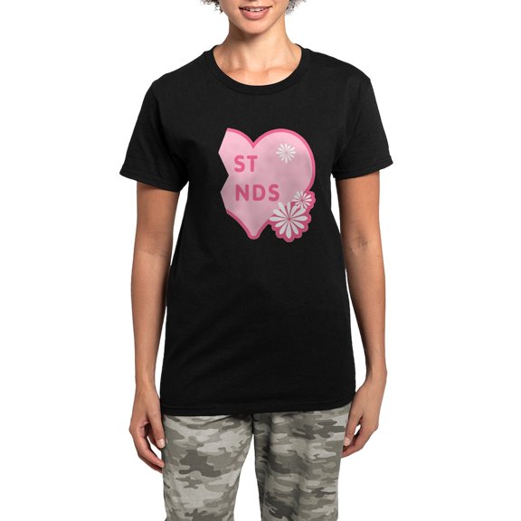 CafePress - Pink Best Friends Heart Right Women's Dark Pajamas - Women's Short Sleeve Print T-Shirt and Pants Dark Cotton Pajama Set