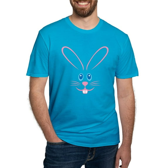 CafePress - Pink Bunny Face Men's Fitted T Shirt (Dark) - Men's Fitted T-Shirt