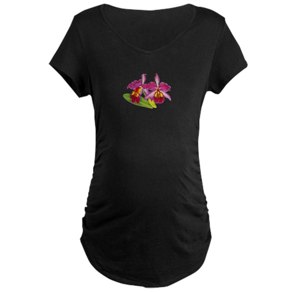 CafePress - Pink Cattleya Orchid Maternity Dark T Shirt - Maternity Dark T-Shirt