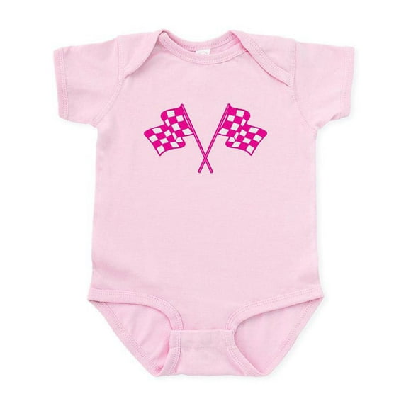 CafePress - Pink Checkered Flags Infant Bodysuit - Baby Light Bodysuit, Size Newborn - 24 Months
