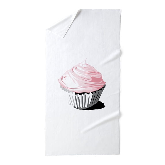 CafePress - Pink Cupcake - Large Beach Towel, Soft 30"x60" Towel with Unique Design