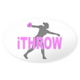 thumbnail image 1 of CafePress - Pink Discus Sticker - Sticker (Oval), 1 of 1