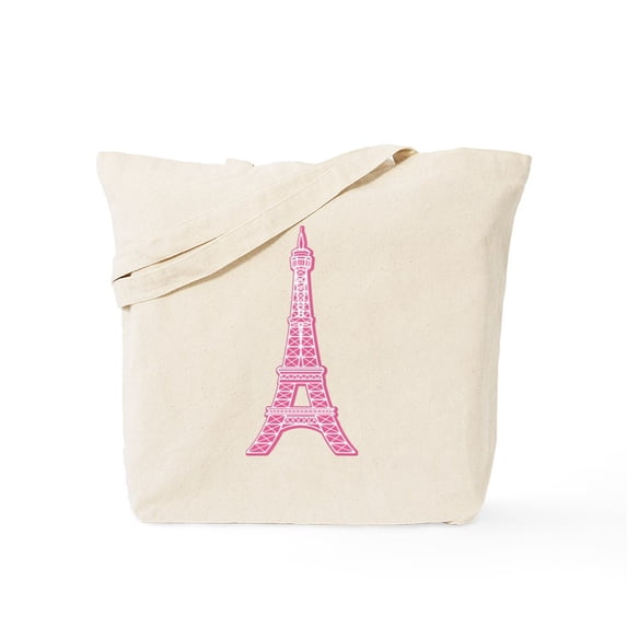 CafePress - Pink Eiffel Tower Tote Bag - Unisex Canvas Tote Bag, Beige, 1-Piece