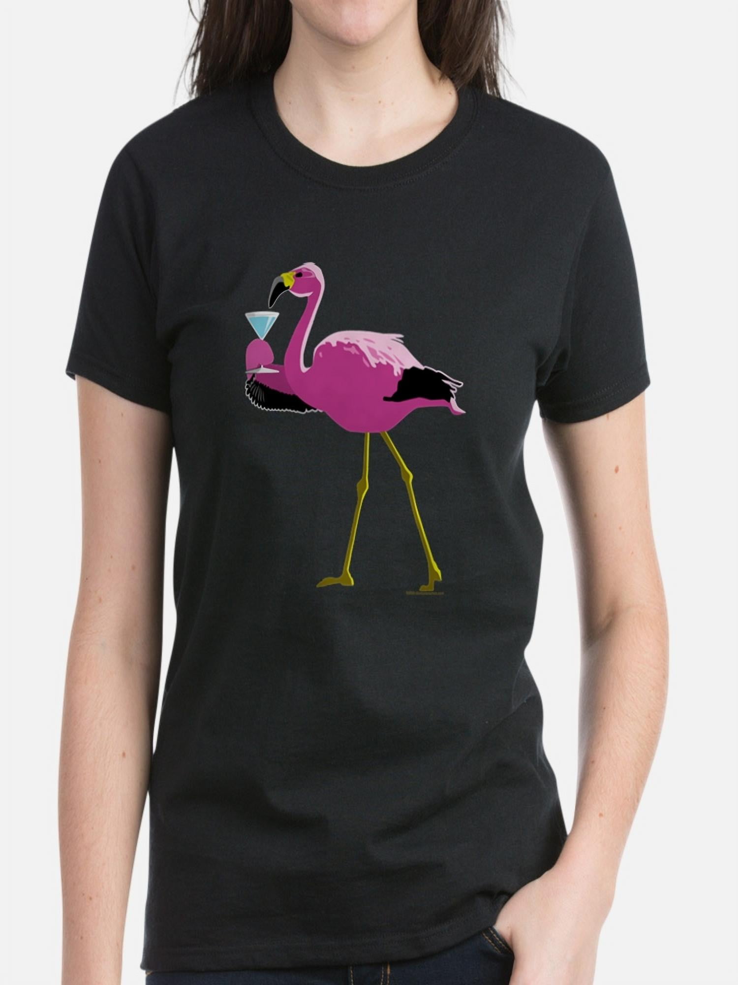 Women\'s Martini Dark Flamingo Women\'s A Drinking - Sh Dark CafePress Pink - T T-Shirt