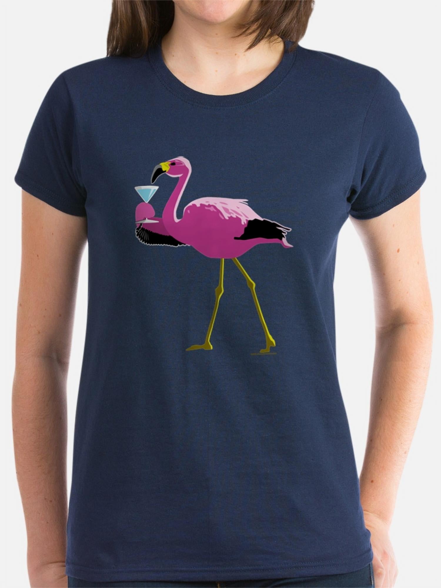 T-Shirt Women\'s T Sh Martini Pink Drinking CafePress - A - Flamingo Women\'s Dark Dark