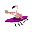 thumbnail image 1 of CafePress - Pink Flamingo Kayaking Square Sticker 3 X 3 - Square Sticker 3" x 3", 1 of 1