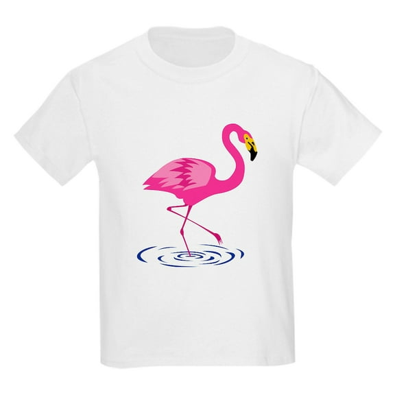 CafePress - Pink Flamingo On One Leg Kids Light T Shirt - Light T-Shirt Kids XS-XL