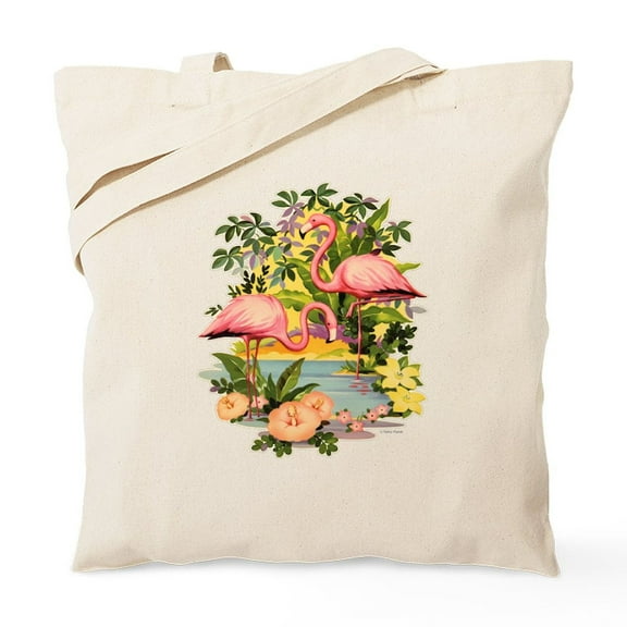 CafePress - Pink Flamingos Tote Bag - Unisex Canvas Tote Bag, Beige, 1-Piece
