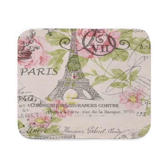 CafePress - Pink Floral Elegant Paris Eiffel Tower Art Sherpa - Sherpa Fleece Throw Blanket 60" x 50"