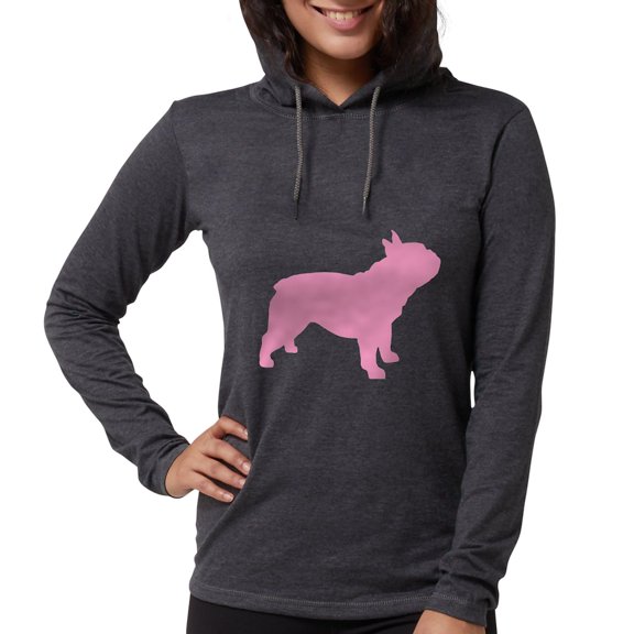 CafePress - Pink French Bulldog Long Sleeve T Shirt - Womens Hooded Shirt