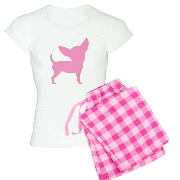 CafePress - Pink Funny Cute Chihuahua Women's Light Pajamas - Women's Short Sleeve Print T-Shirt and Pants Light Cotton Pajama Set