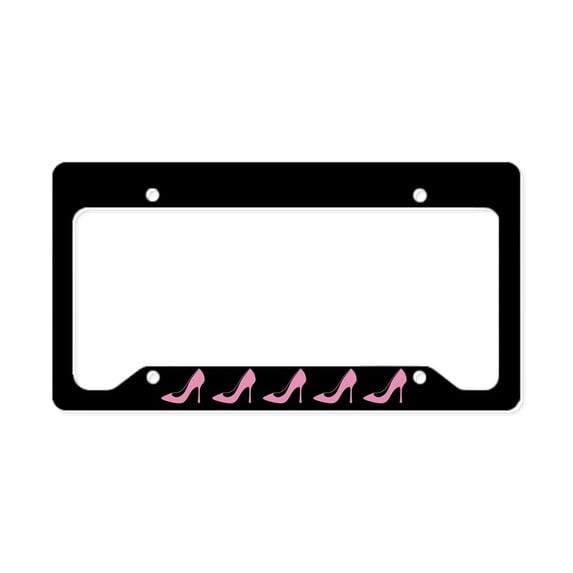 CafePress - Pink High Heel Shoe License Plate Holder - Aluminum License Plate Frame, License Tag Holder
