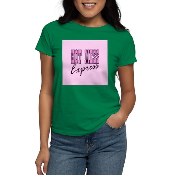 CafePress - Pink Hot Mess Express T Shirt - Women's Traditional Fit Dark T-Shirt