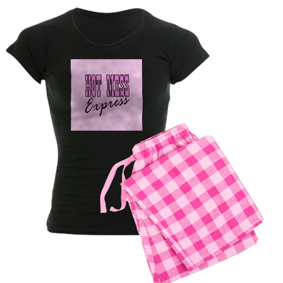 CafePress - Pink Hot Mess Express - Women's Dark Pajamas