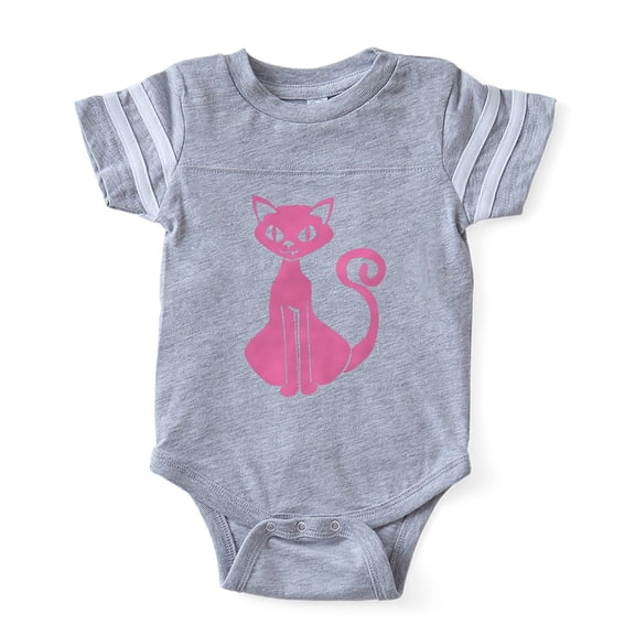 CafePress - Pink Kitty - Cute Infant Baby Football Bodysuit