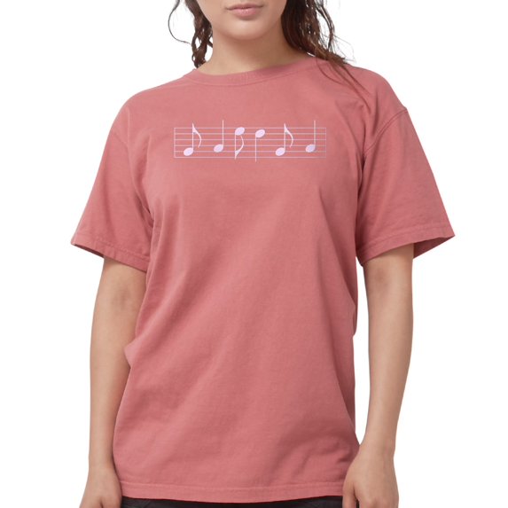 CafePress - Pink Notes & Staff T Shirt - Womens Comfort Colors? Shirt