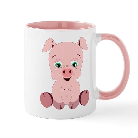 CafePress - Pink Pig - 11 oz Ceramic Mug - Novelty Coffee Tea Cup