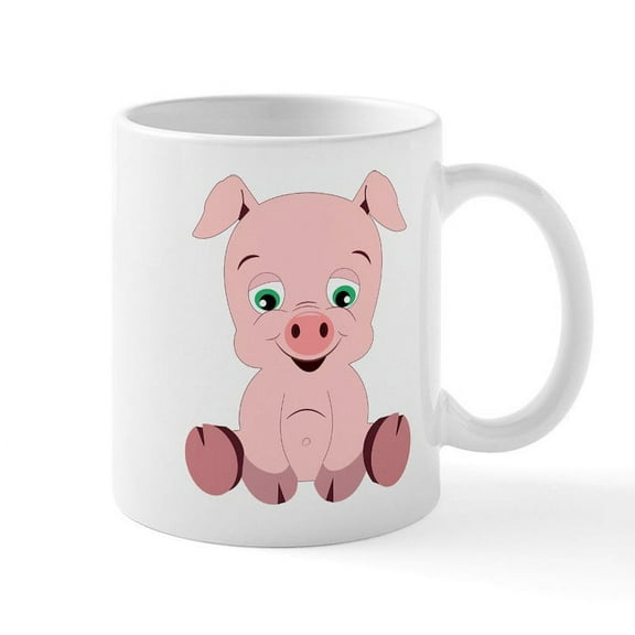 CafePress - Pink Pig - 11 oz Ceramic Mug - Novelty Coffee Tea Cup