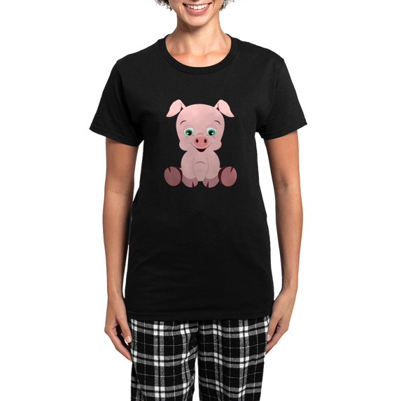 CafePress - Pink Pig Women's Dark Pajamas - Women's Short Sleeve Print T-Shirt and Pants Dark Cotton Pajama Set