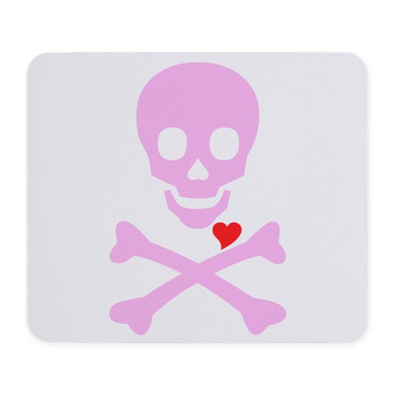 CafePress - Pink Pirates Love Mousepad - Non-slip Rubber Mousepad, Gaming Mouse Pad