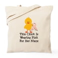 thumbnail image 1 of CafePress - Pink Ribbon Chick For Niece Tote Bag - Unisex Canvas Tote Bag, Beige, 1-Piece, 1 of 8