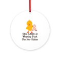 thumbnail image 1 of CafePress - Pink Ribbon Chick For Sister -  Round Wood Ornament 4", 1 of 2