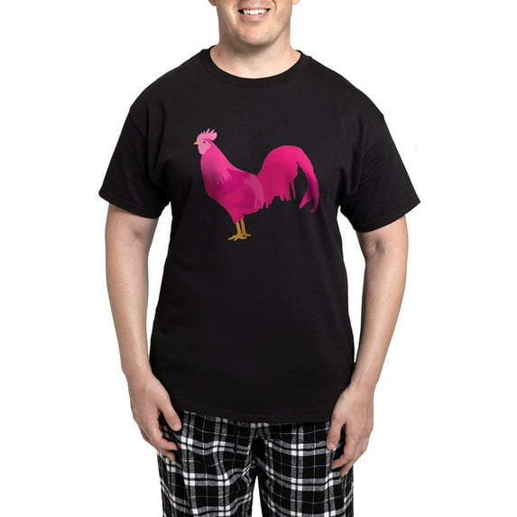 CafePress - Pink Rooster Men's Dark Pajamas - Men's Dark Loose Fit Cotton Pajama Set