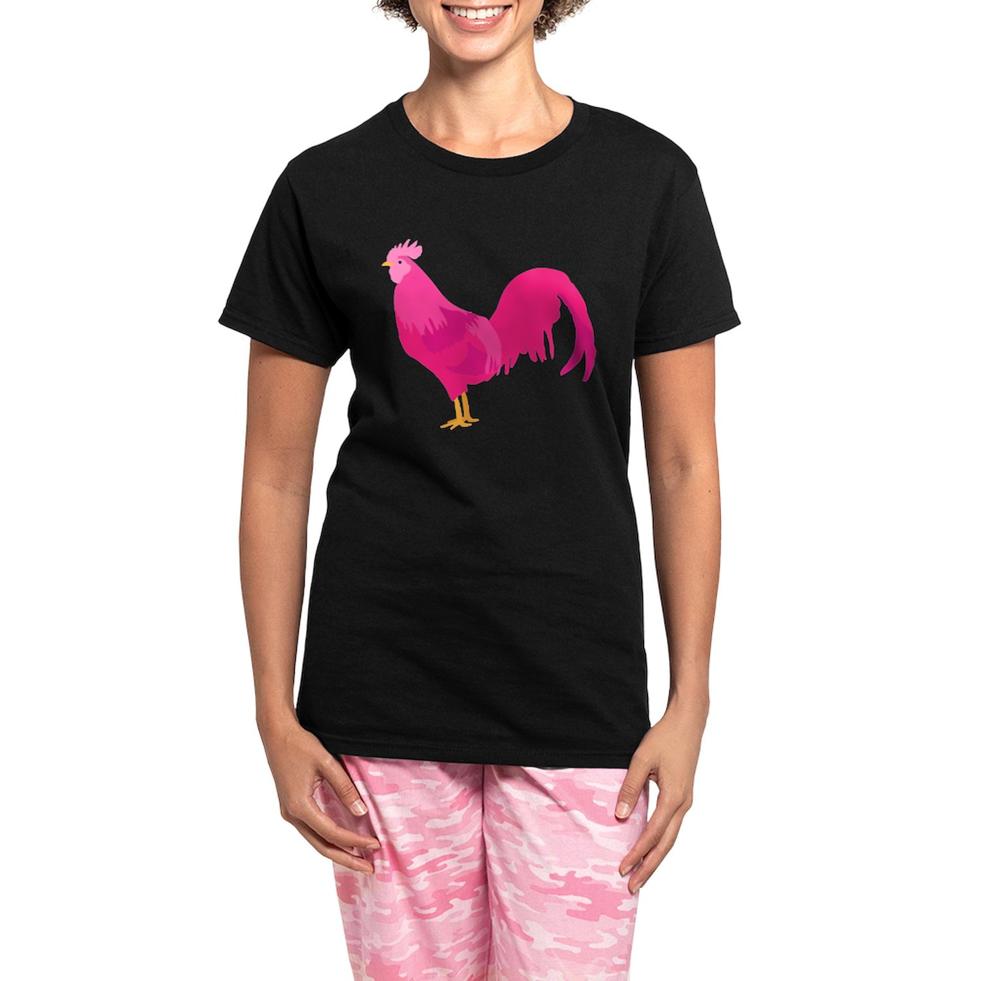 CafePress Pink Rooster Women s Dark Pajamas Women s Short Sleeve Print T Shirt and Pants Dark Cotton Pajama Set Walmart Business Supplies