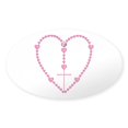 thumbnail image 1 of CafePress - Pink Rosary With Heart Shaped Beads - Sticker (Oval), 1 of 1