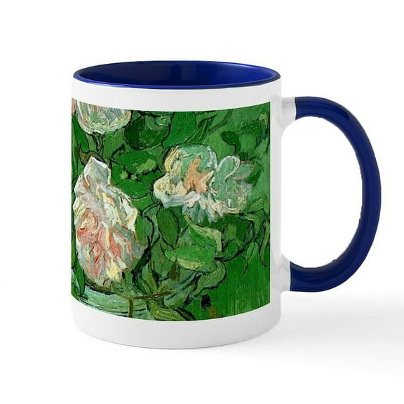 CafePress - Pink Roses By Vincent Van Gogh Mugs - 11 oz Ceramic Mug - Novelty Coffee Tea Cup