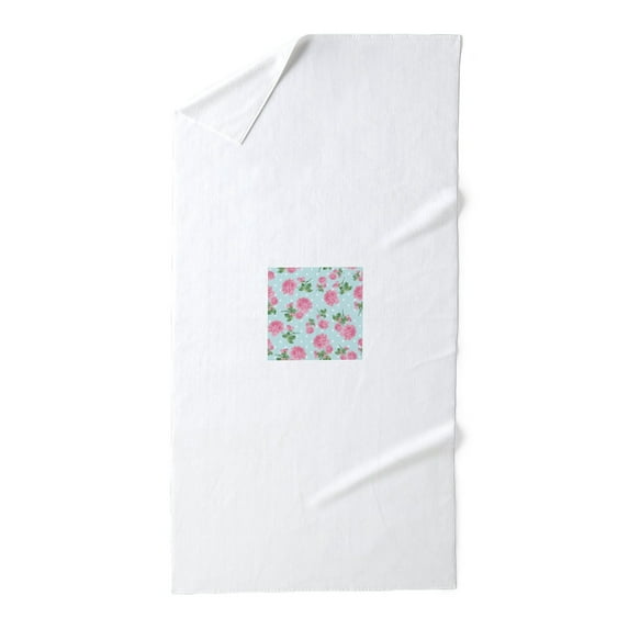 CafePress - Pink Roses On Mint - Large Beach Towel, Soft 30"x60" Towel with Unique Design