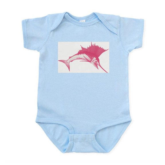CafePress - Pink Sailfish Infant Onsie Body Suit - Baby Light Bodysuit, Size Newborn - 24 Months
