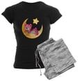 thumbnail image 1 of CafePress - Pink Sleepy Teddy On Moon - Women's Dark Pajamas, 1 of 4