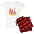 thumbnail image 1 of CafePress - Pink Sleepy Teddy On Moon - Women's Short Sleeve Print T-Shirt and Pants Light Cotton Pajama Set, 1 of 7
