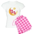 thumbnail image 1 of CafePress - Pink Sleepy Teddy On Moon - Women's Light Pajamas, 1 of 4