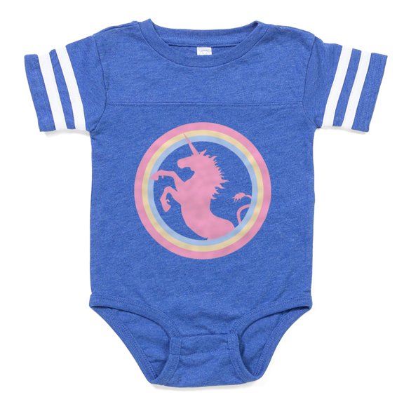 CafePress - Pink Unicorn - Cute Infant Baby Football Bodysuit