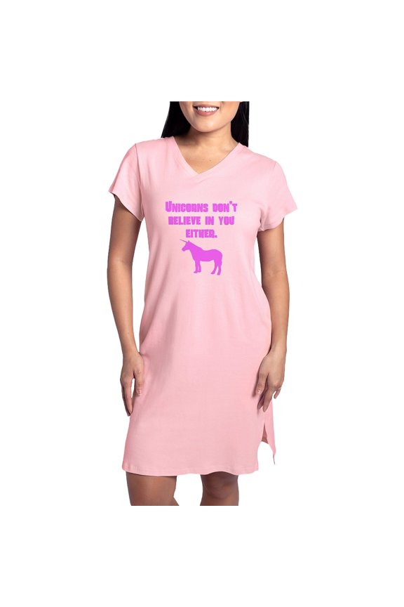 - Pink Unicorns Dont Believe In You Either Women's N - Women's Nightshirt