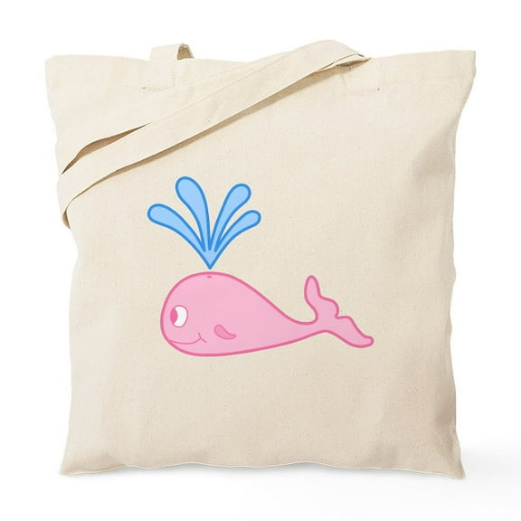 CafePress - Pink Whale. Tote Bag - Unisex Canvas Tote Bag, Beige, 1-Piece