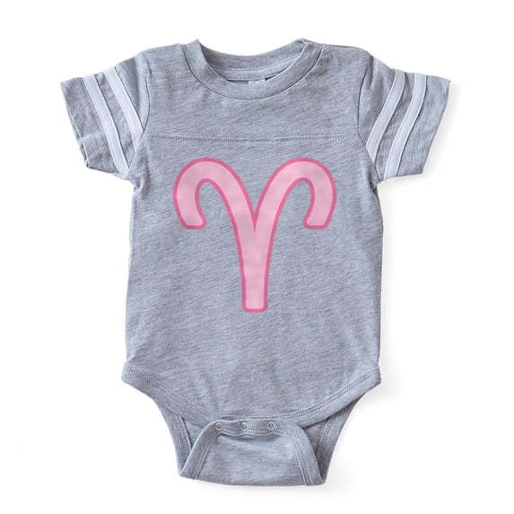 CafePress - Pink Zodiac Aries - Cute Infant Baby Football Bodysuit