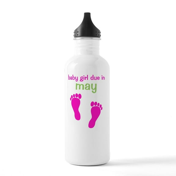 CafePress - Pinkfeet_Babygirlduein Stainless Water Bottle 1 - Stainless Steel Water Bottle, Sports Bottle, 1.0L