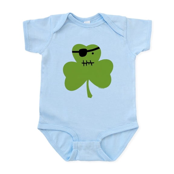 CafePress - Pirate Shamrock Infant Bodysuit - Baby Light Bodysuit, Size Newborn - 24 Months