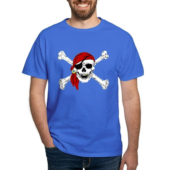 CafePress - Pirate Skull Dark T Shirt - Men's Classic Graphic Cotton T-Shirt