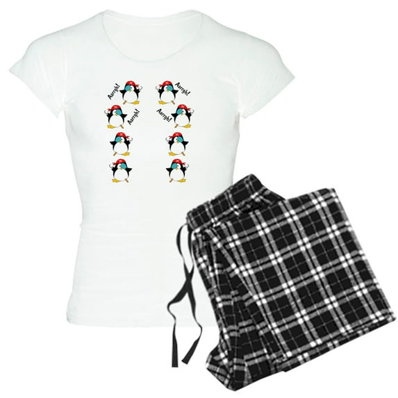 CafePress - Piratepenguinarrghflipflop Women's Light Pajamas - Women's Short Sleeve Print T-Shirt and Pants Light Cotton Pajama Set