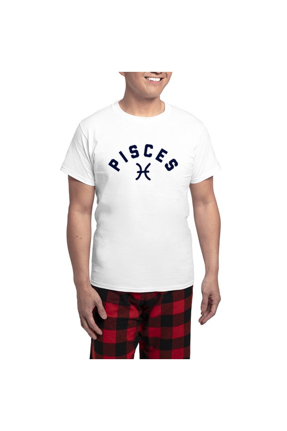 - Pisces Men's Light Pajamas - Men's Light Loose Fit Cotton Pajama Set