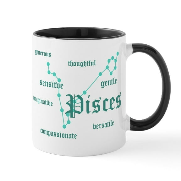 CafePress - Pisces Mug - 11 oz Ceramic Mug - Novelty Coffee Tea Cup