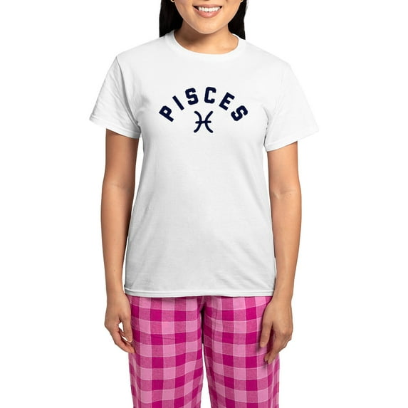CafePress - Pisces Women's Light Pajamas - Women's Short Sleeve Print T-Shirt and Pants Light Cotton Pajama Set