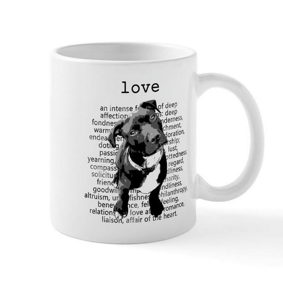 CafePress - Pit Bull Love Mugs - 11 oz Ceramic Mug - Novelty Coffee Tea Cup