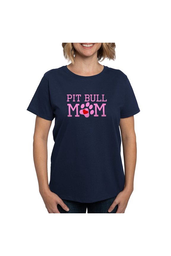 - Pit Bull Mom T Shirt - Women's Traditional Fit Dark T-Shirt